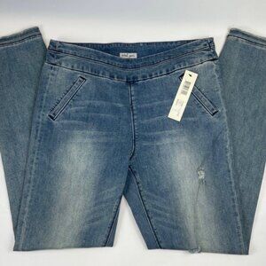 Tribal Jeans Women’s Jegging Light Wash Distressed Pull On Sz 12 NWT